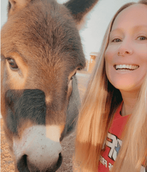 Stephanee with Phil the Donkey